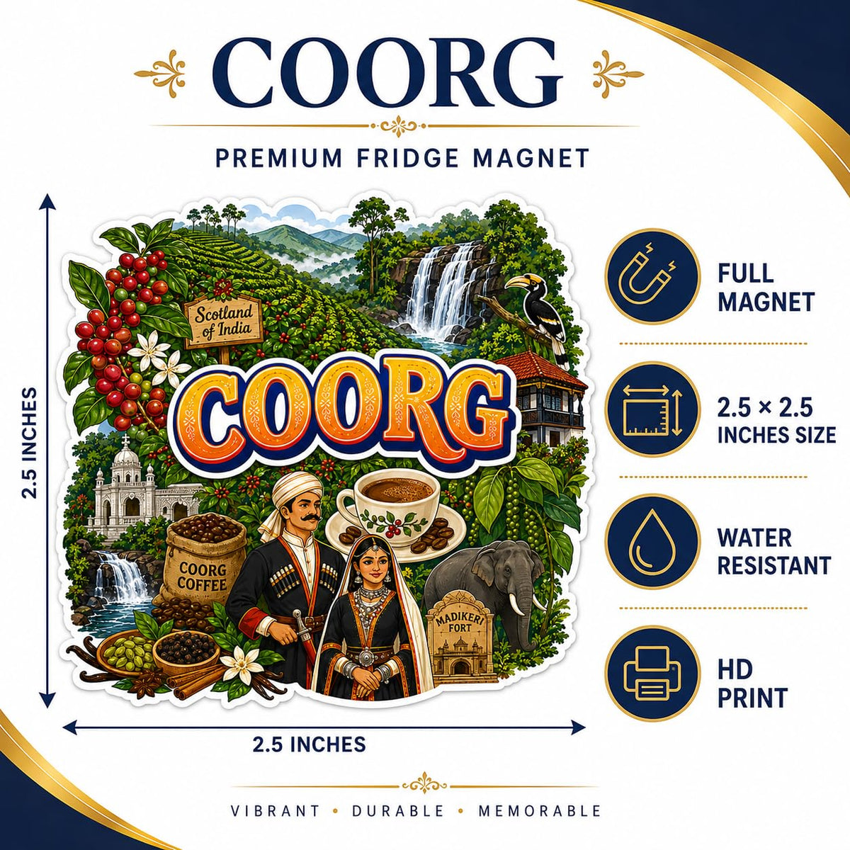 Zesta Coorg wooden fridge magnet - image 5