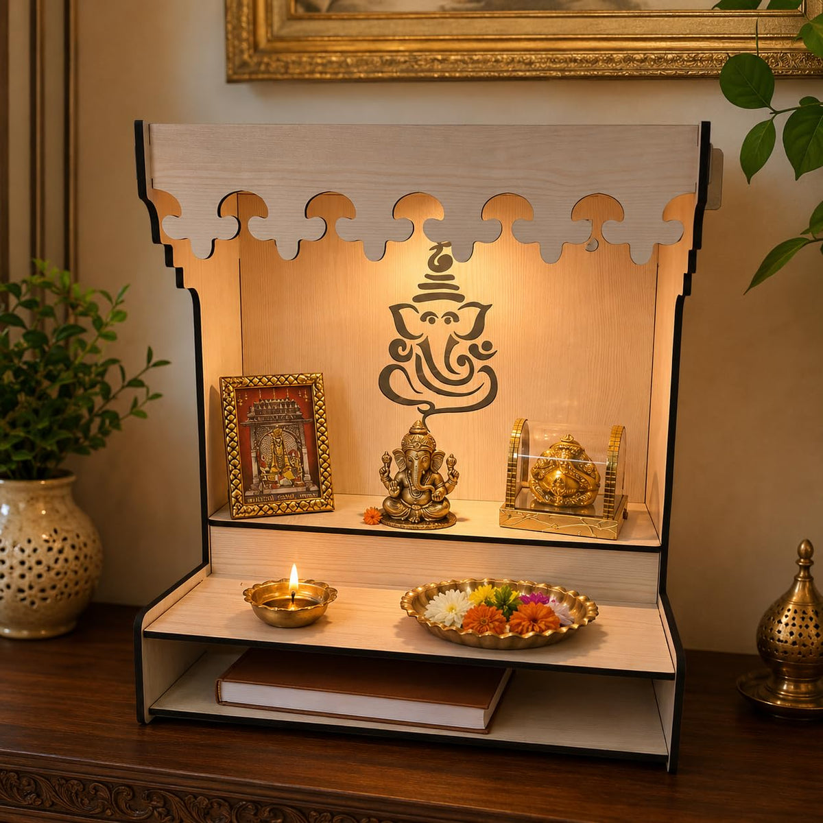 Zesta White Temple DIY Wooden Mandir – image 6
