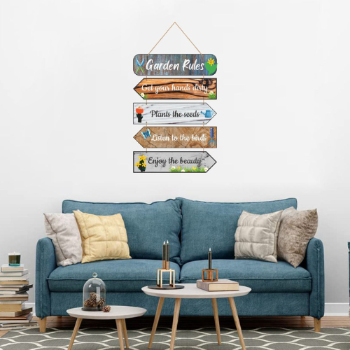 Garden Rules MDF Wall Decor.