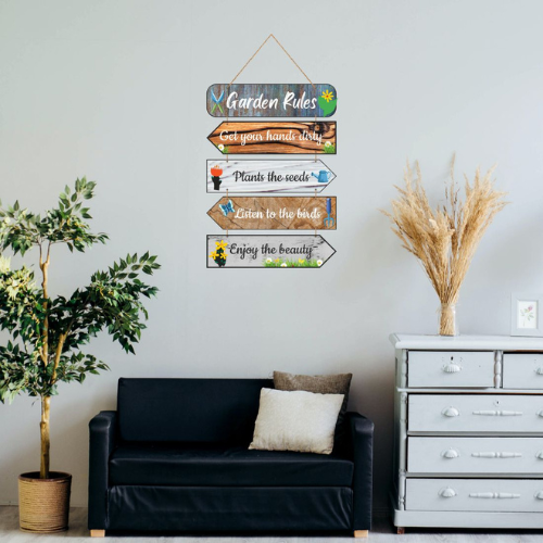 Garden Rules MDF Wall Decor.