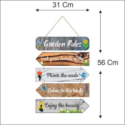 Garden Rules MDF Wall Decor.