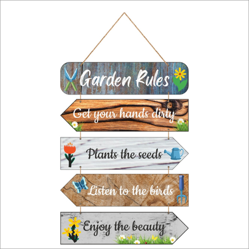 Garden Rules MDF Wall Decor.