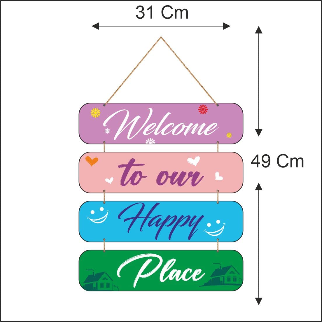 Otidge Happy Place MDF wooden wall hanging - image 6