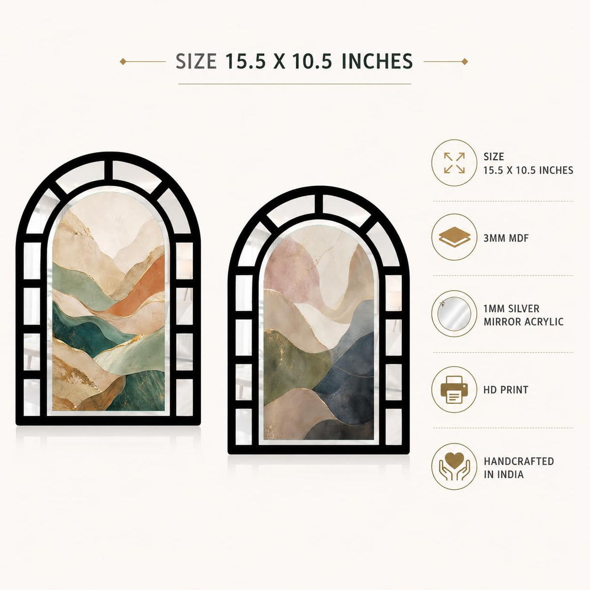 Zesta Abstract jharokha mirror wall decor - image 4