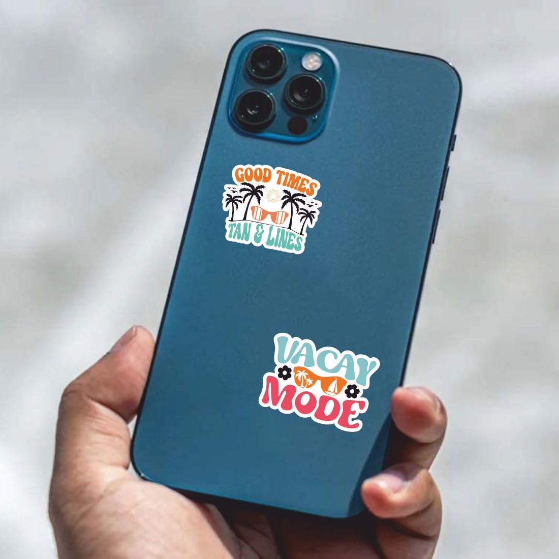Summer Vibes Vinyl Waterproof Sticker (pack of 15).