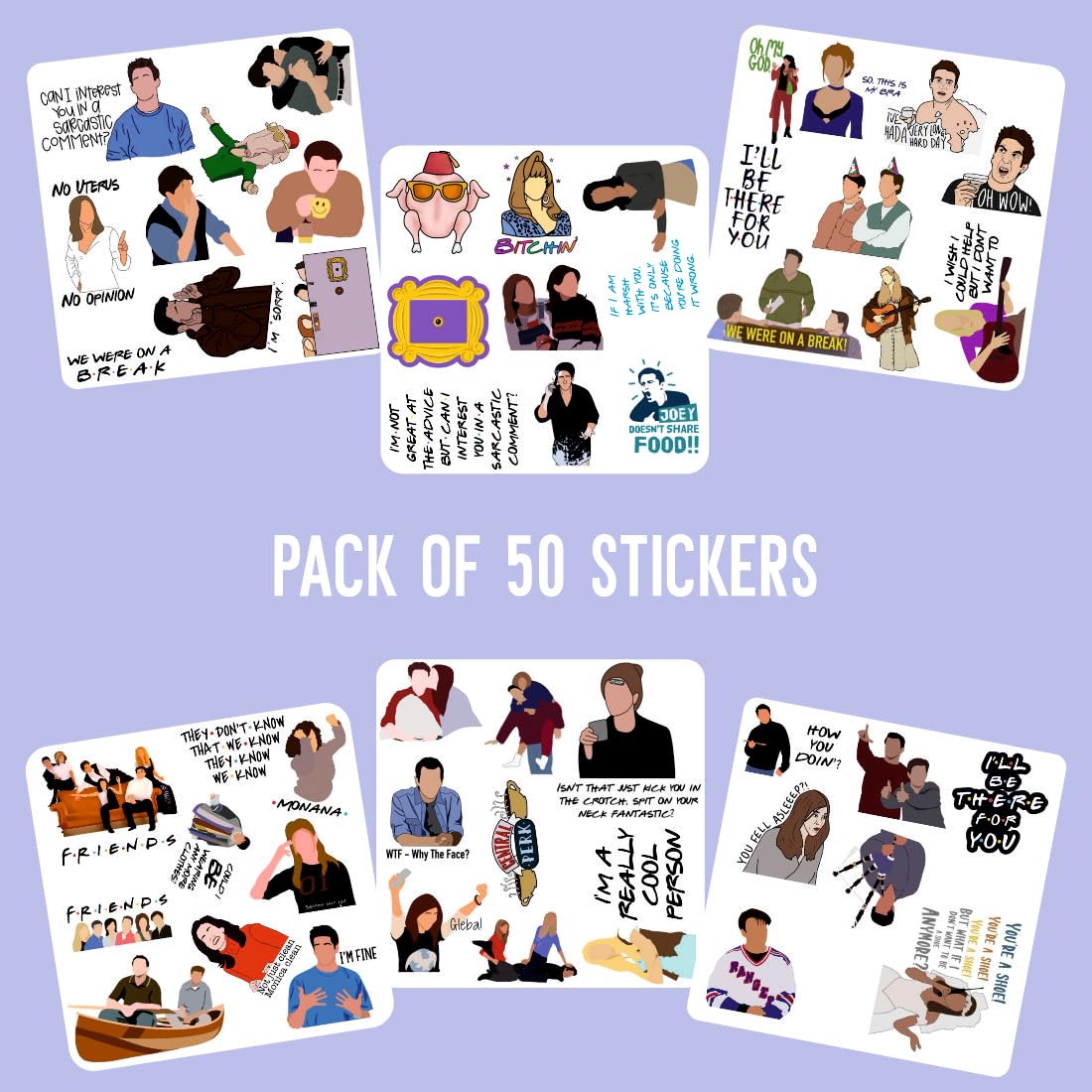 Friends Vinyl Waterproof Sticker (pack of 50).