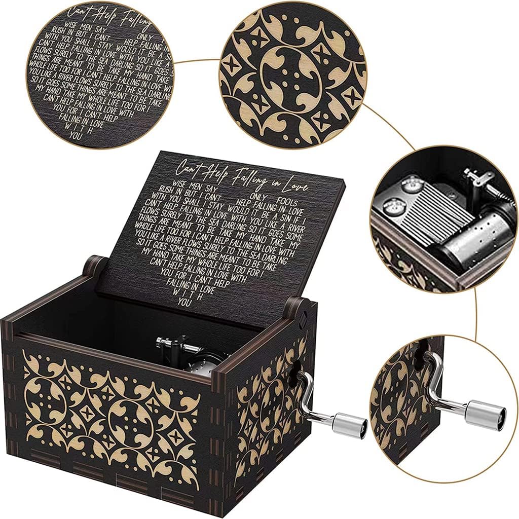Cant Help Falling In Love Black Musical Box.