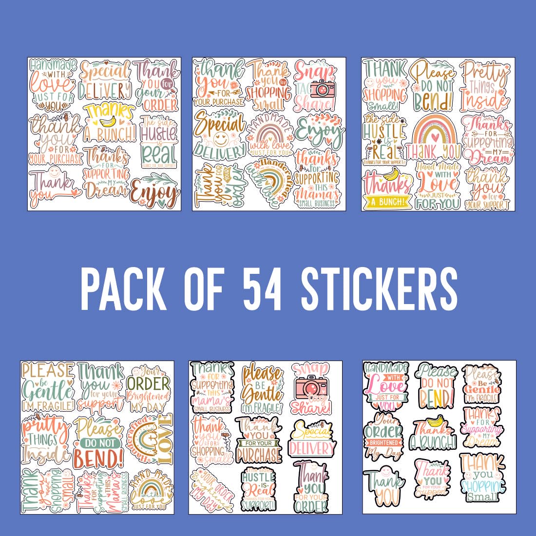 Small Business Vinyl Waterproof Sticker (pack of 54).