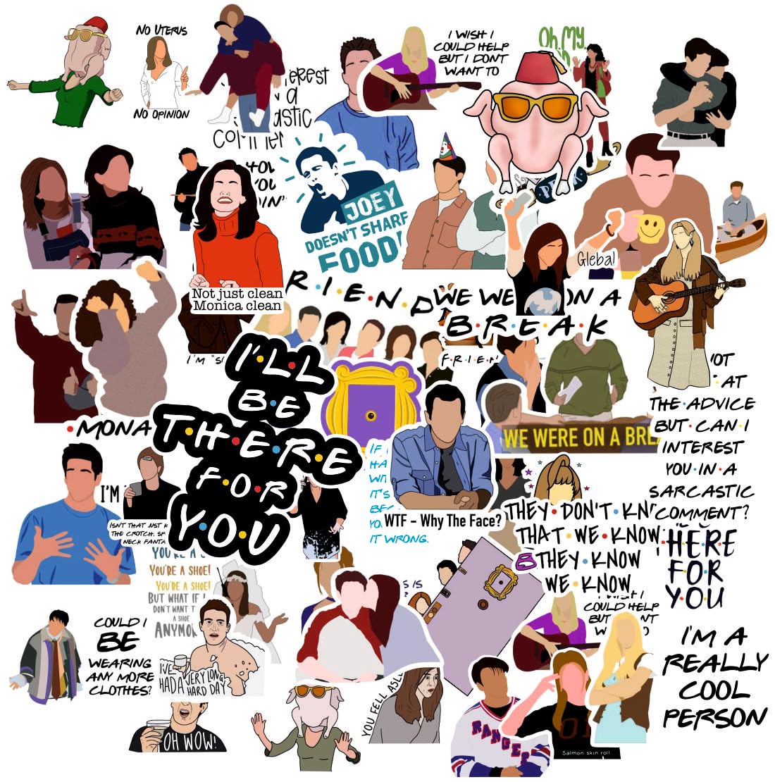Friends Vinyl Waterproof Sticker (pack of 50).