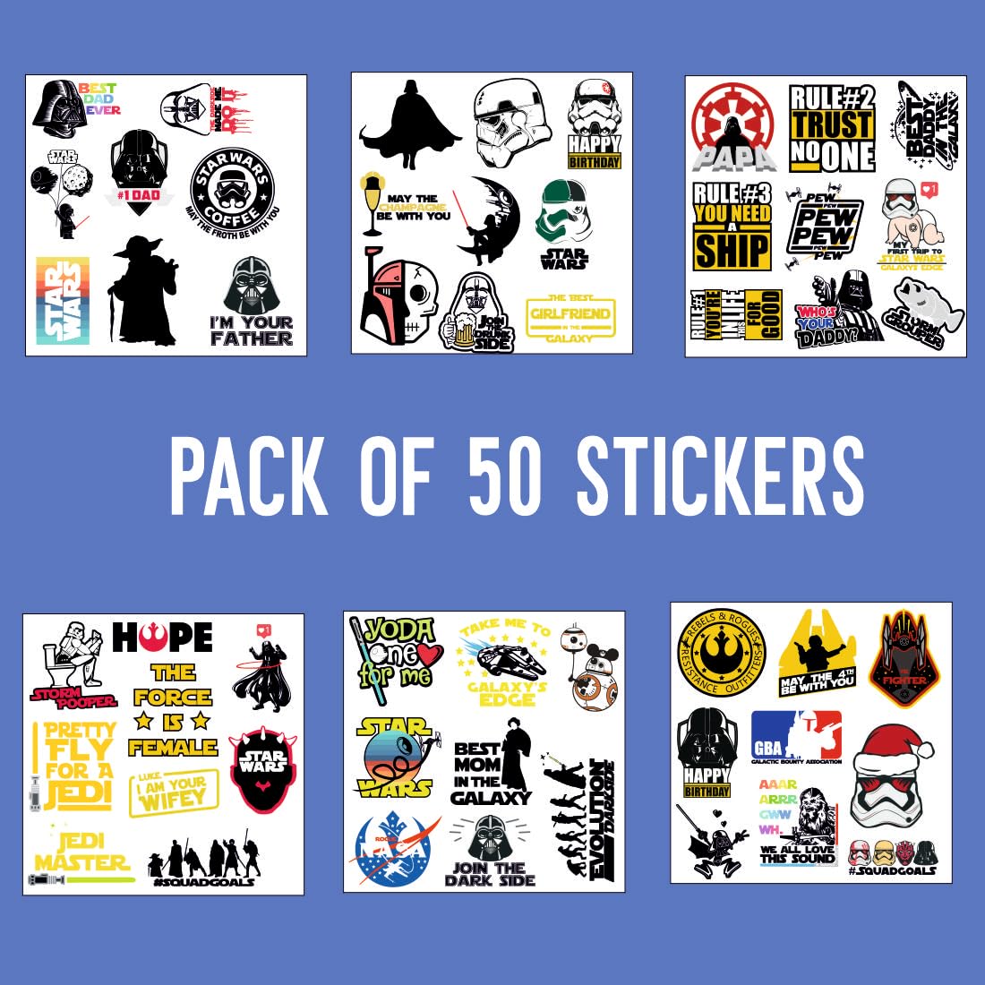 Star Wars Vinyl Waterproof Sticker (pack of 50).