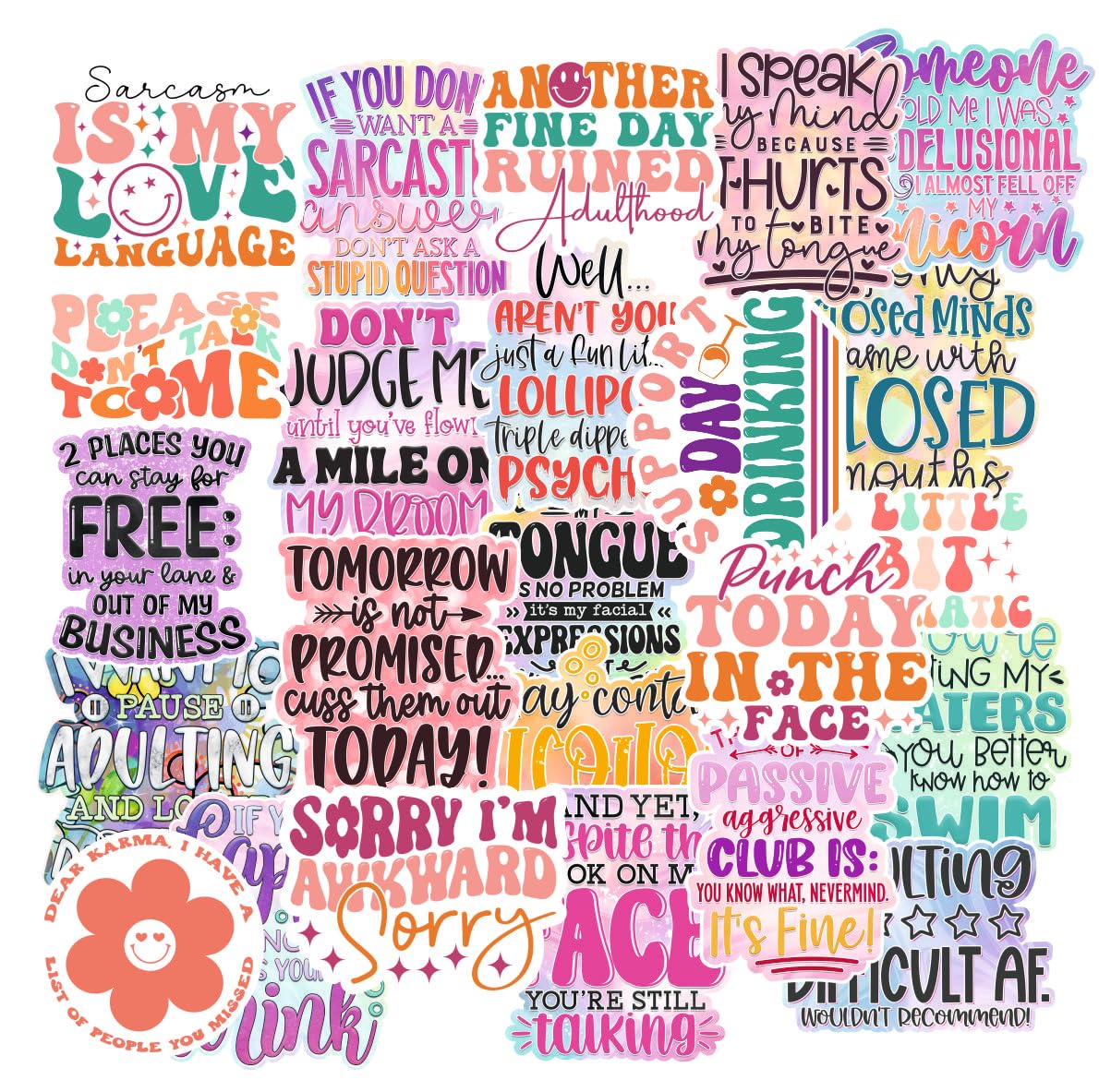 Quirky Waterproof Sticker (pack of 50).