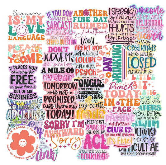 Quirky Waterproof Sticker (pack of 50).