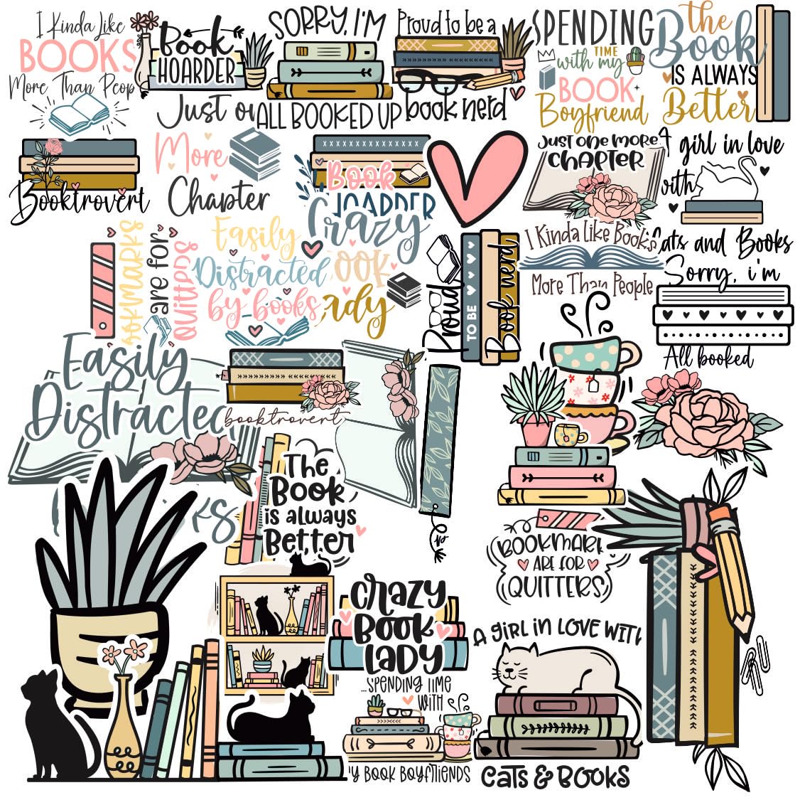 Book Lover Waterproof Sticker (pack of 30).