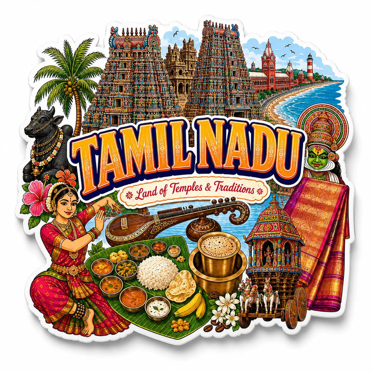 Zesta Tamil Nadu wooden fridge magnet - image 5