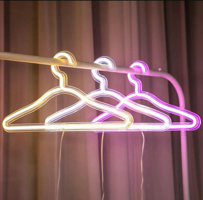 LED Neon Light Clothes Hanger.
