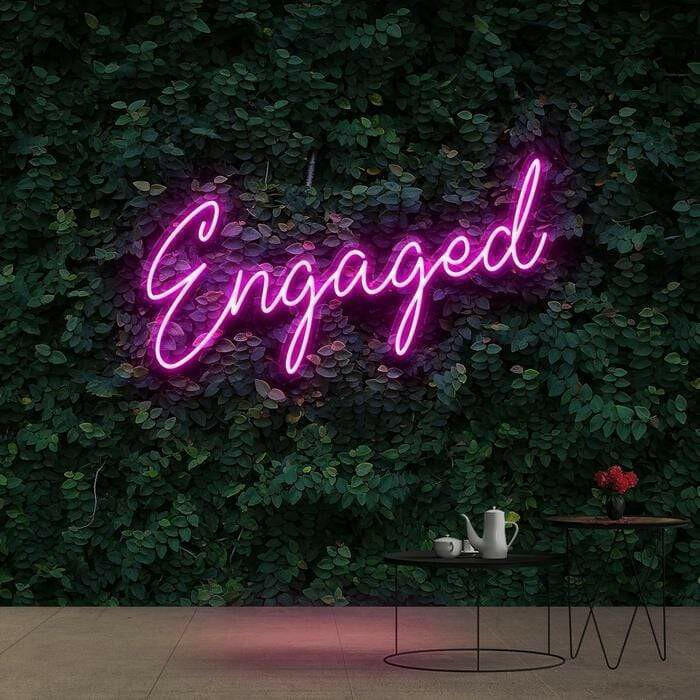 Engaged Custom Neon Wedding Sign Quote.