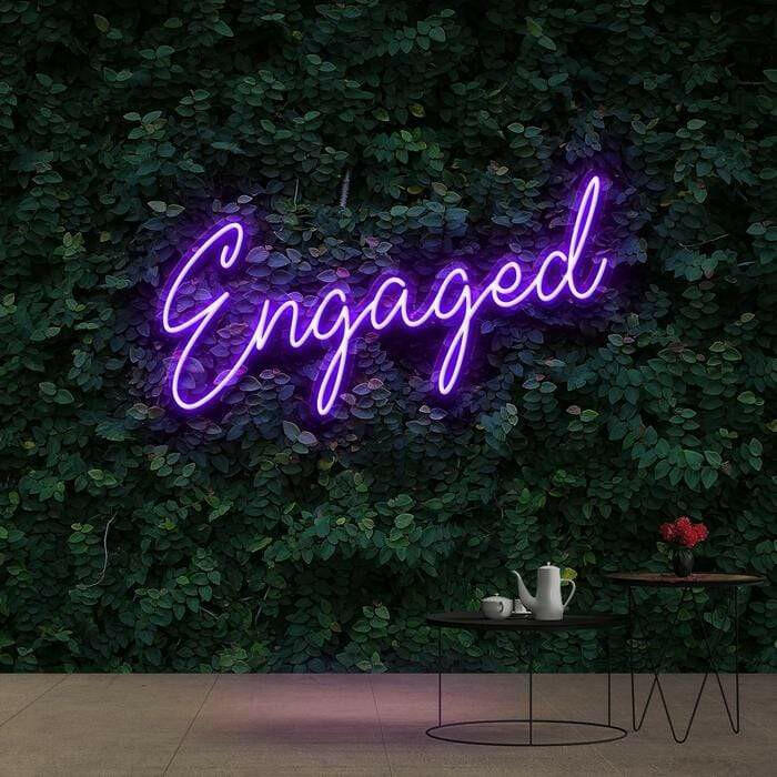 Engaged Custom Neon Wedding Sign Quote.