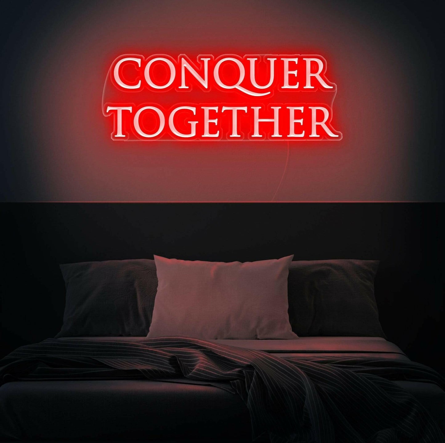 Conquer Together LED Neon Quote.