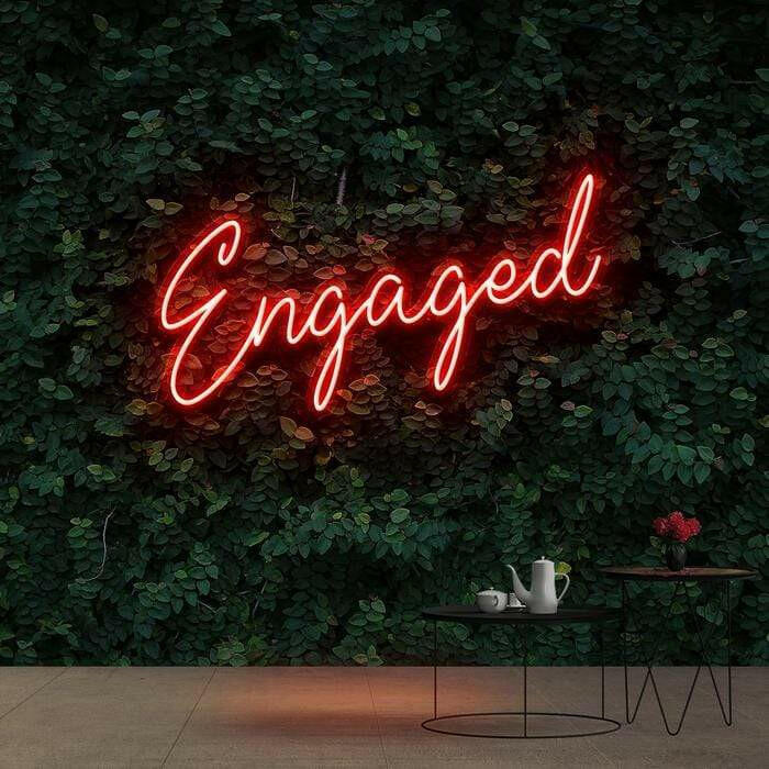 Engaged Custom Neon Wedding Sign Quote.
