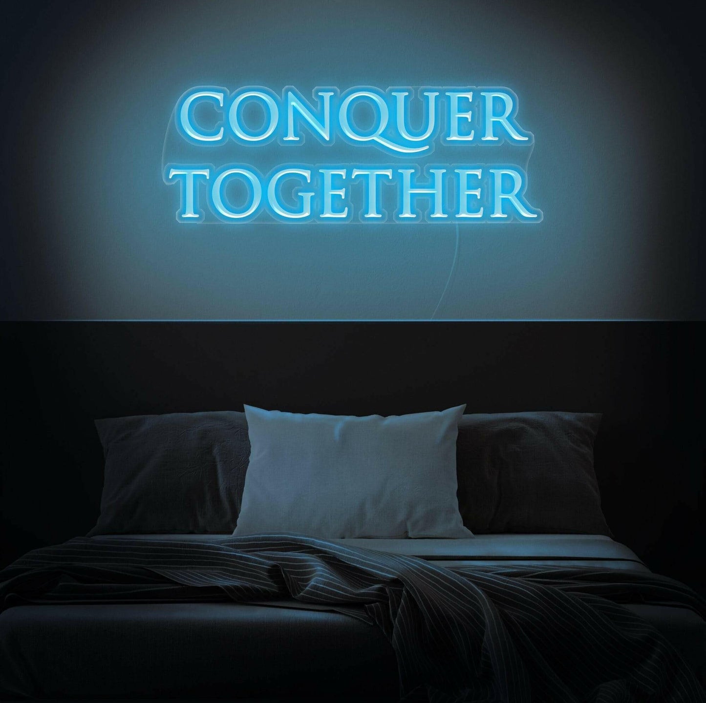 Conquer Together LED Neon Quote.
