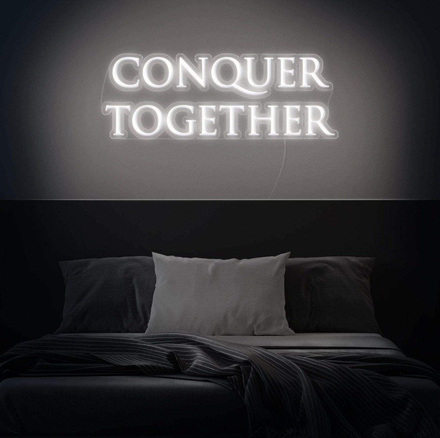 Conquer Together LED Neon Quote.