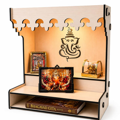 Zesta White Temple DIY Wooden Mandir – image 1