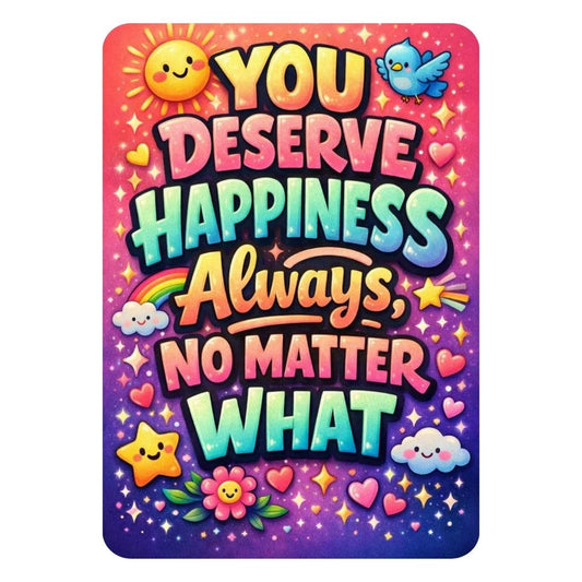 Zesta You Deserve Happiness self-adhesive MDF wooden wall hanging - image 1
