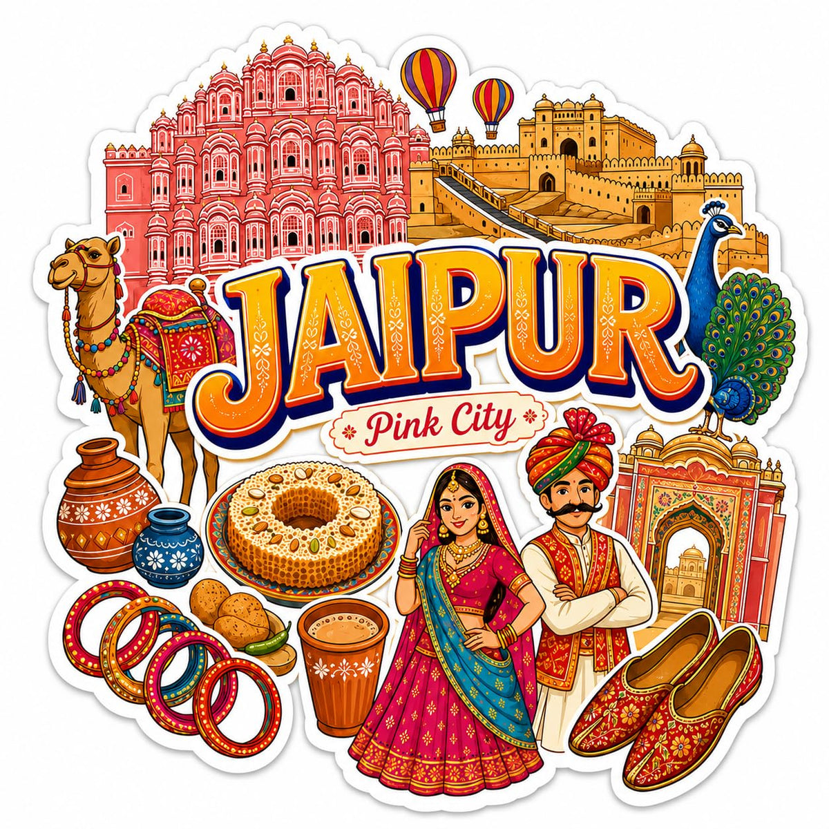 Zesta Jaipur wooden fridge magnet - image 1
