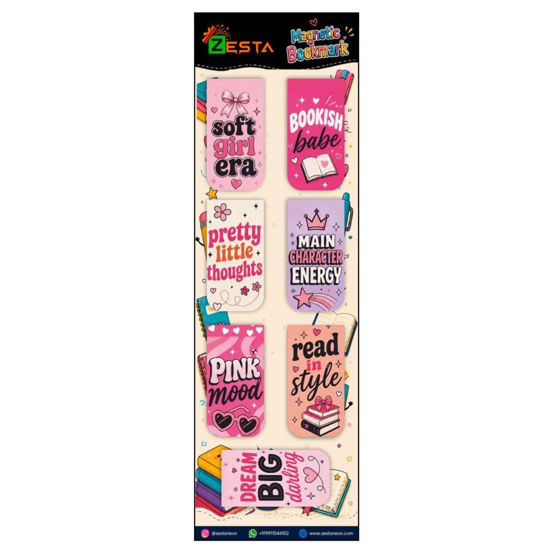 Zesta Boss Girl Theme Magnetic Bookmarks – Set of 7 – image 1
