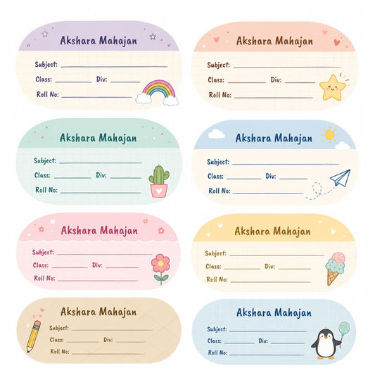 Zesta pastel personalised name stickers for kids, pack of 36 - image 1