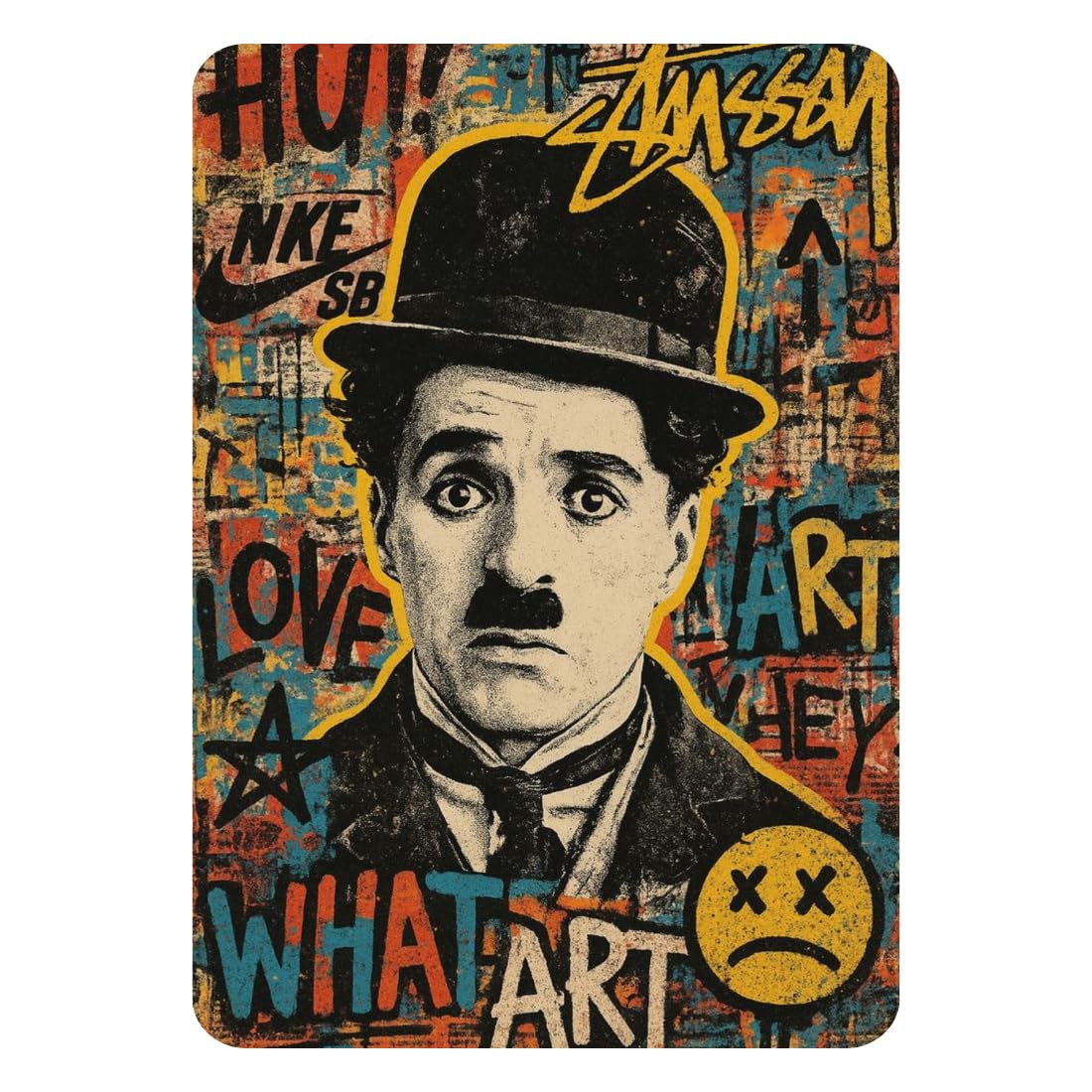 Zesta Charlie Chaplin self-adhesive MDF wooden wall hanging - image 1