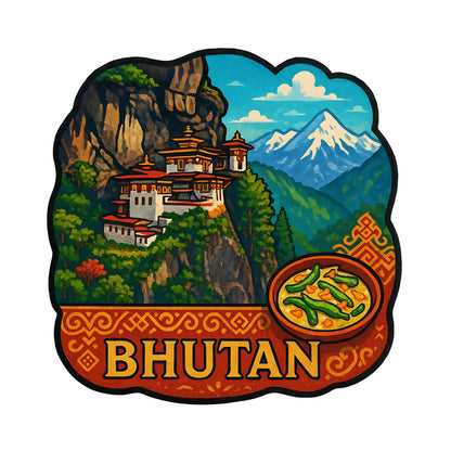 Zesta Bhutan wooden fridge magnet - image 1
