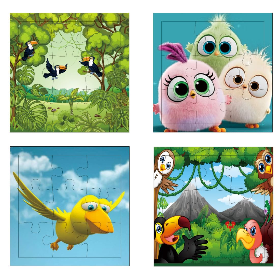 Otidge Birds wooden jigsaw puzzles, pack of 4 - image 1