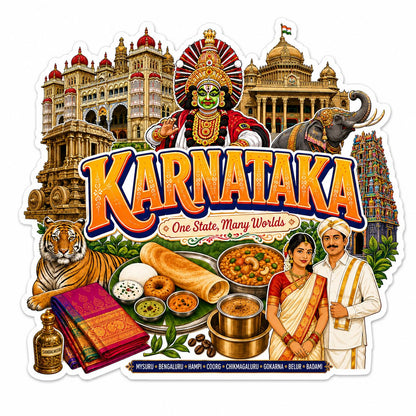 Zesta Karnataka wooden fridge magnet - image 1