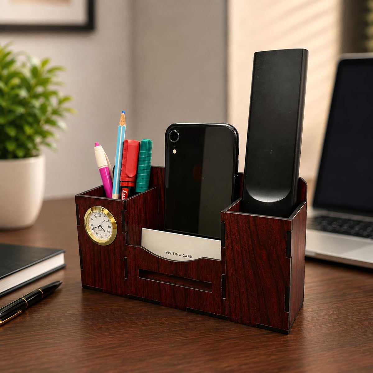 Zesta Desk Organiser with Clock – image 1
