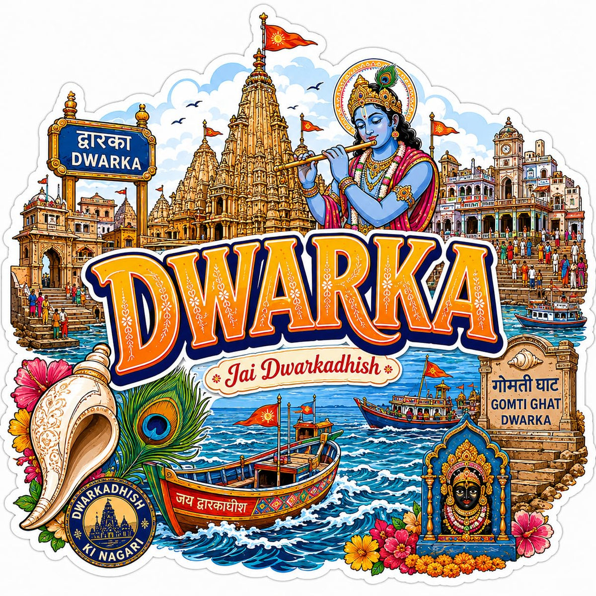 Zesta Dwarka wooden fridge magnet - image 1