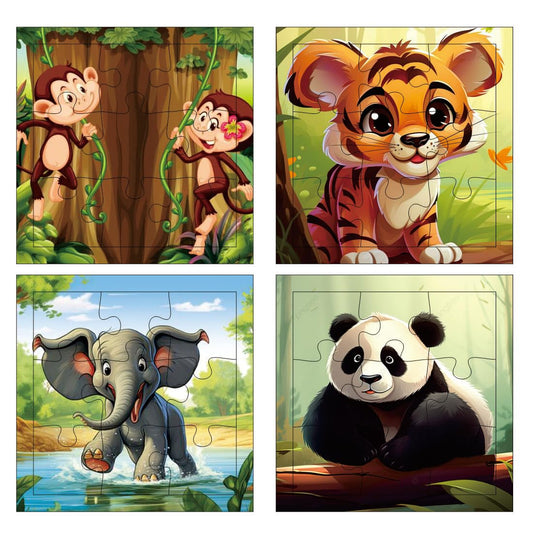 Otidge Animals wooden jigsaw puzzles, pack of 4 - image 1