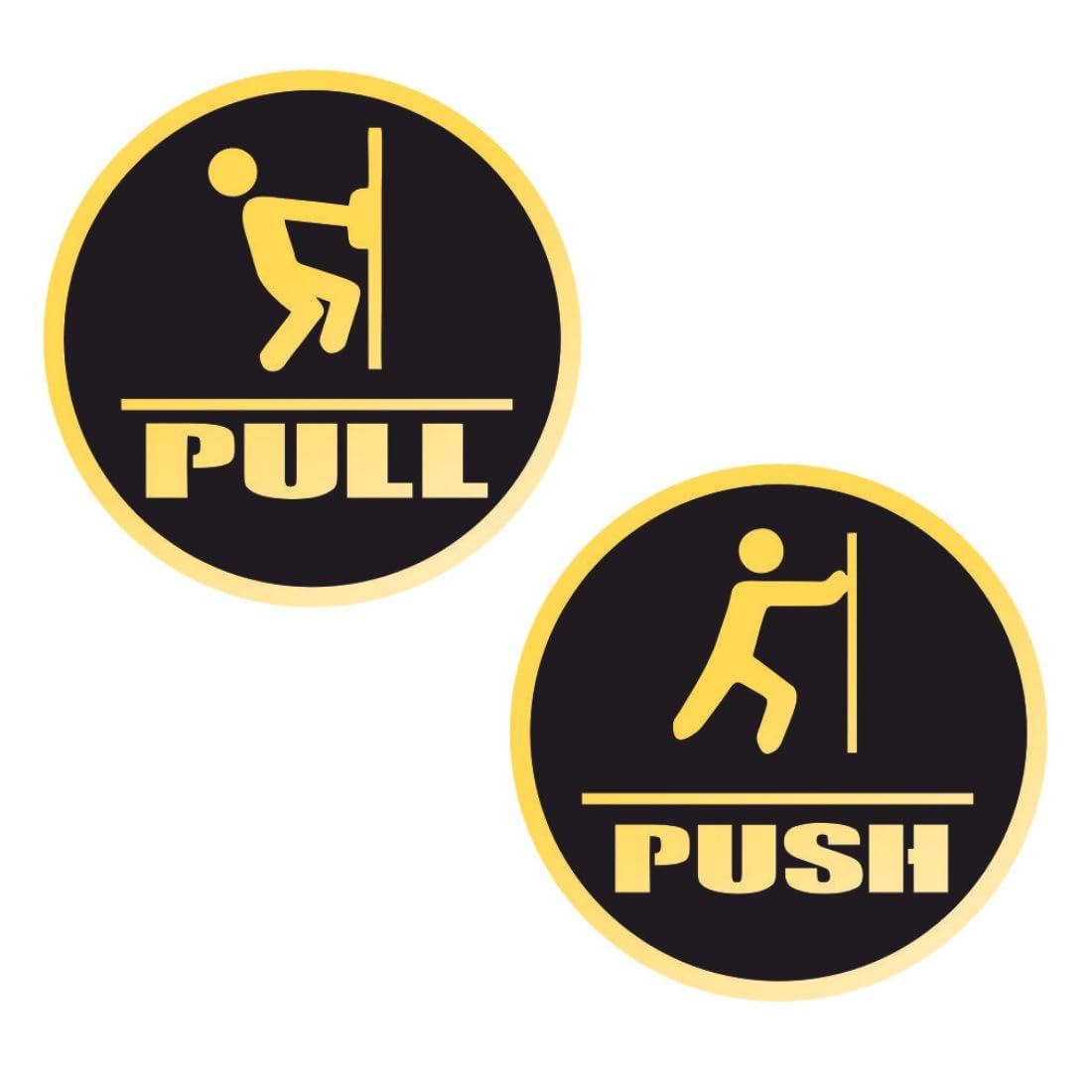 Zesta Push Pull Round Self-Adhesive Acrylic Office Sign – image 1