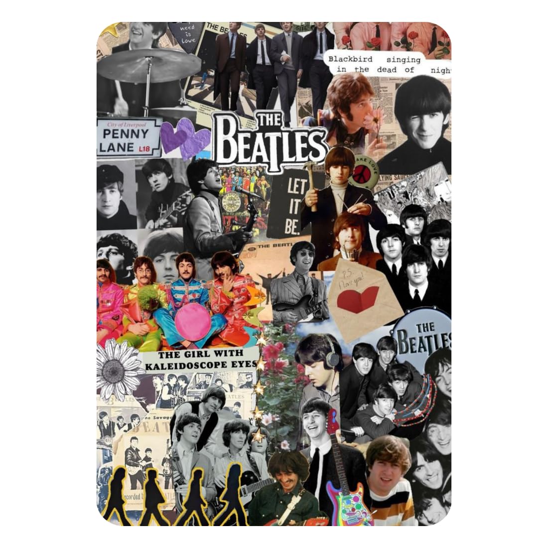 Zesta Beatles – Design 3 self-adhesive MDF wooden wall hanging - image 1