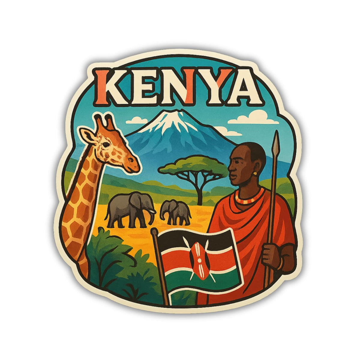 Zesta Kenya wooden fridge magnet - image 1