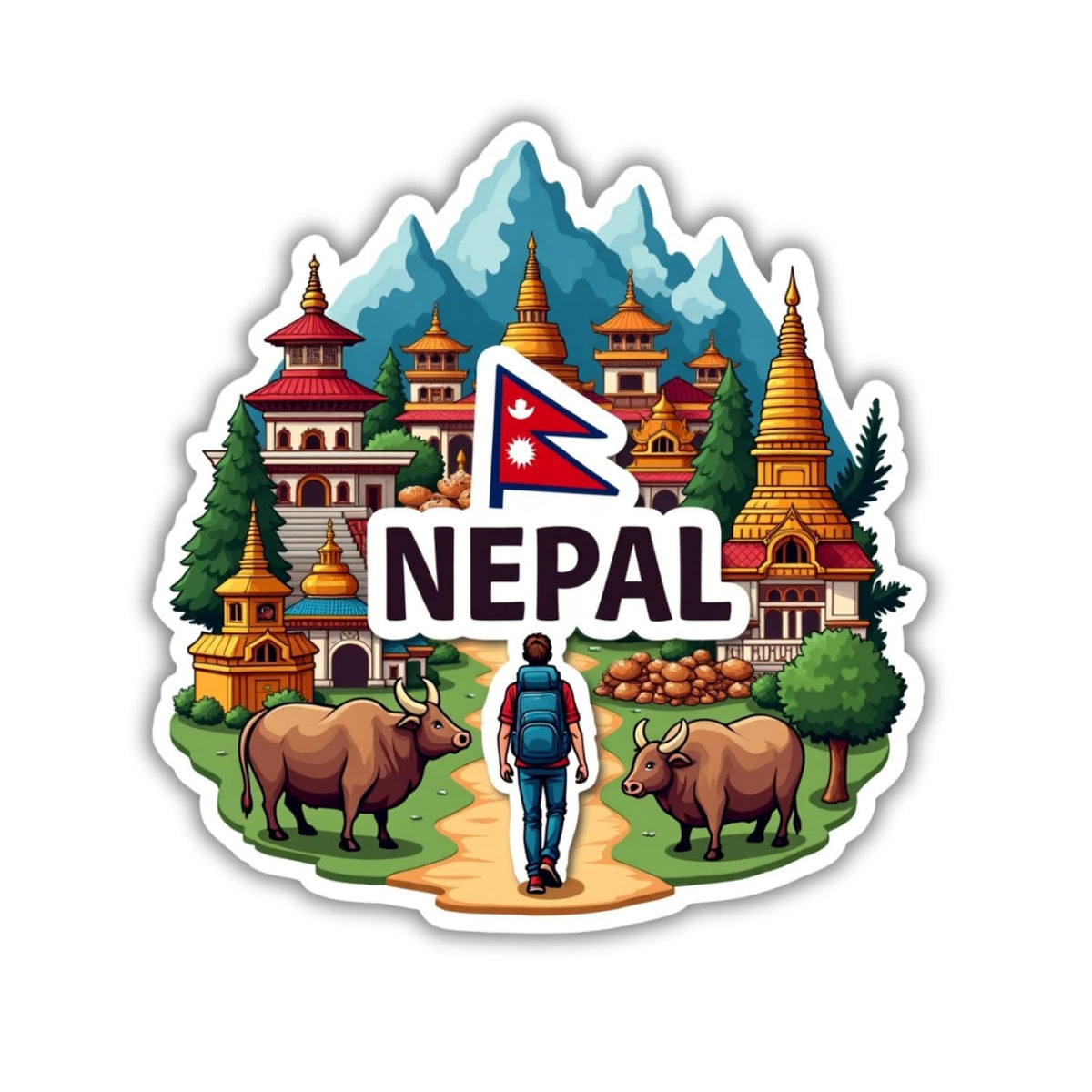 Zesta Nepal wooden fridge magnet - image 1