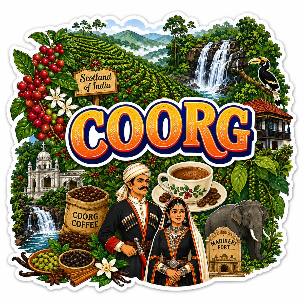 Zesta Coorg wooden fridge magnet - image 1