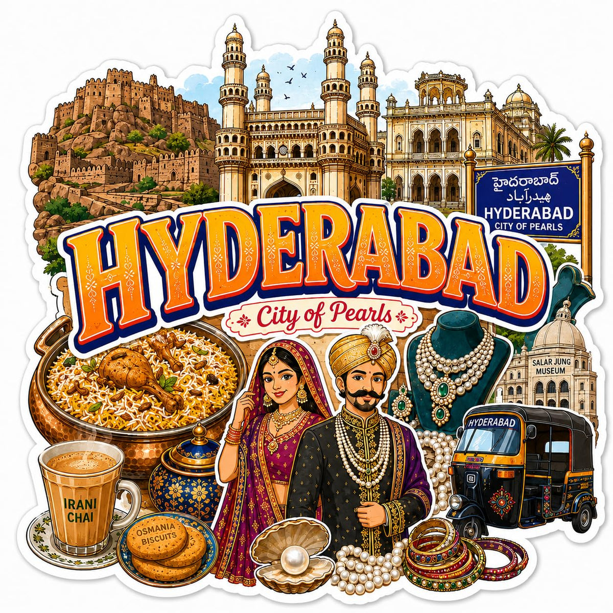 Zesta Hyderabad wooden fridge magnet - image 1
