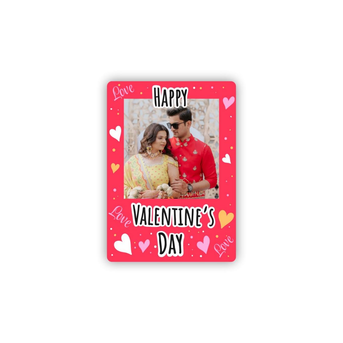 Zesta Red Valentine personalised photo fridge magnet - image 1