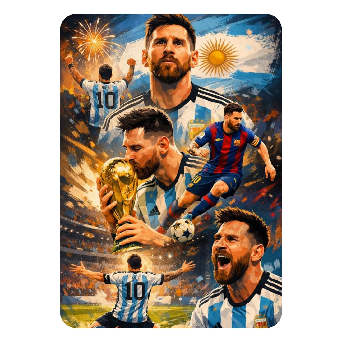 Zesta Messi – Design 4 self-adhesive MDF wooden wall hanging - image 1