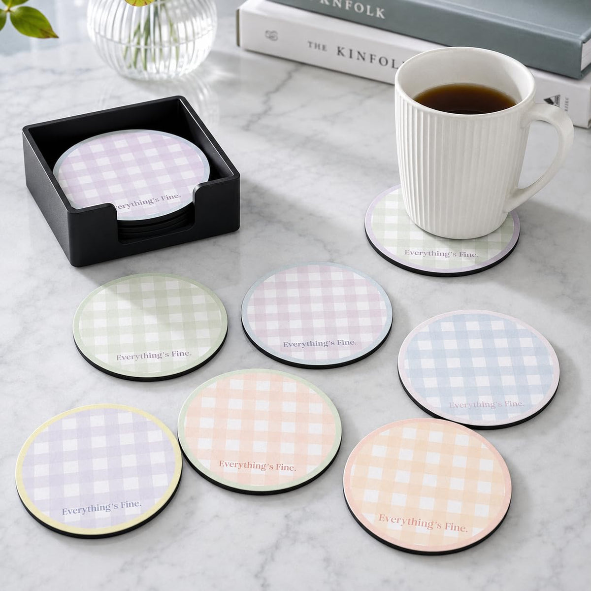 Zesta Pastel Colors Wooden Coasters – Set of 6 – image 1
