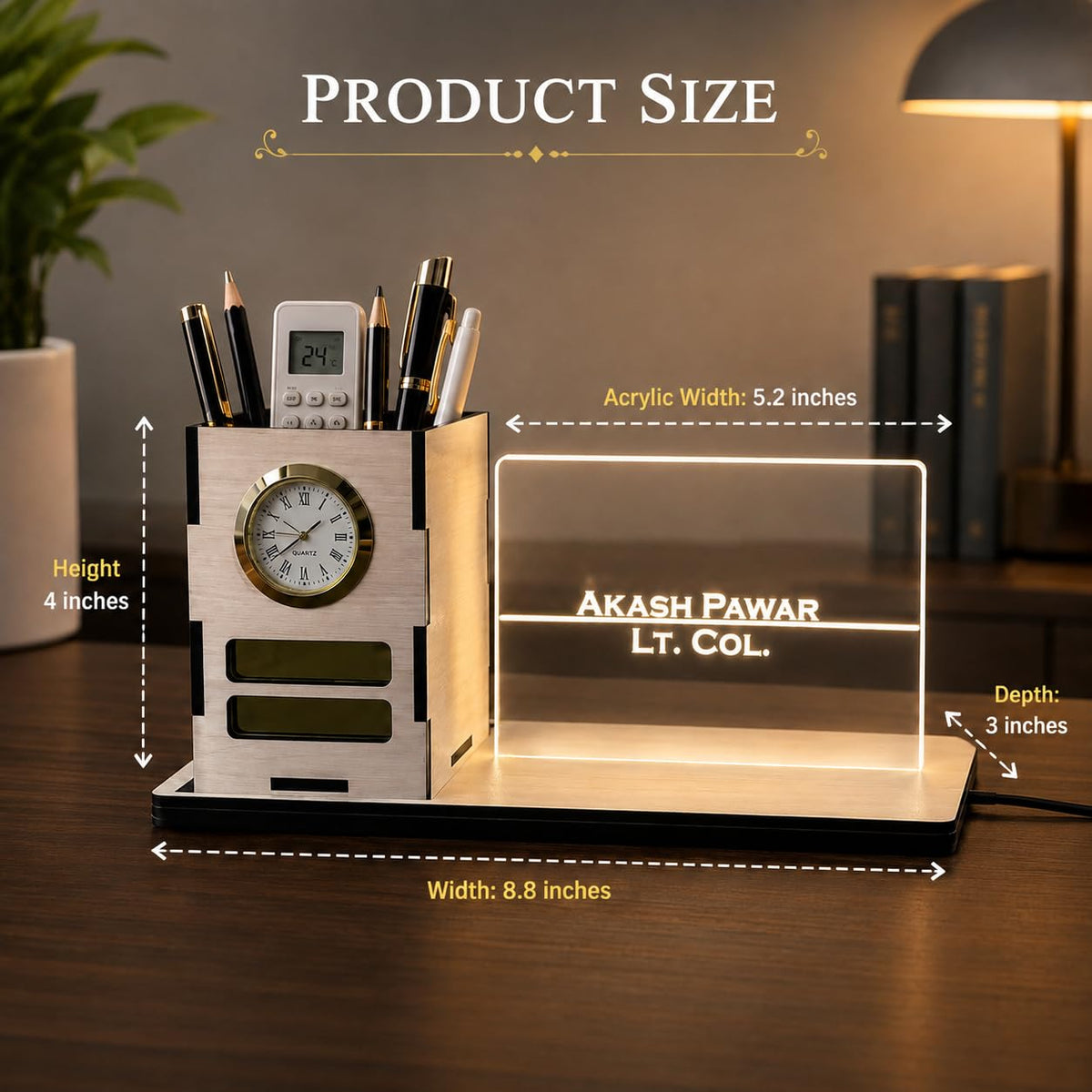 Zesta Personalised Pen Holder with Analog Watch – image 6