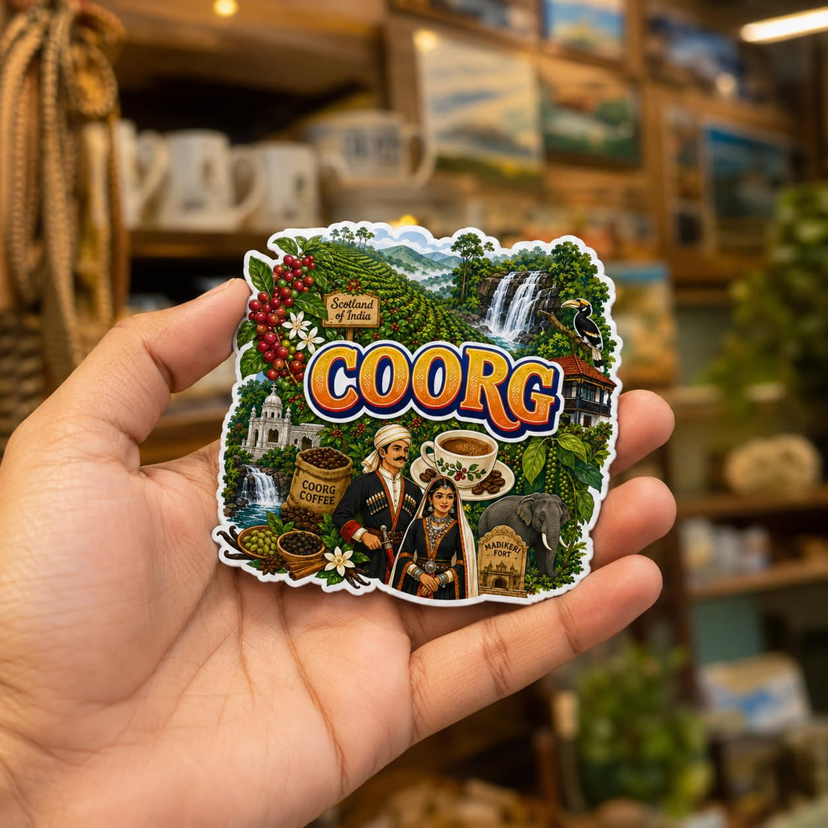 Zesta Coorg wooden fridge magnet - image 2