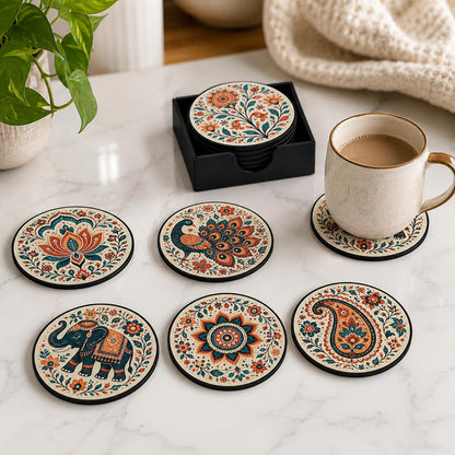 Zesta Abstract 2 Wooden Coasters – Set of 6 – image 2