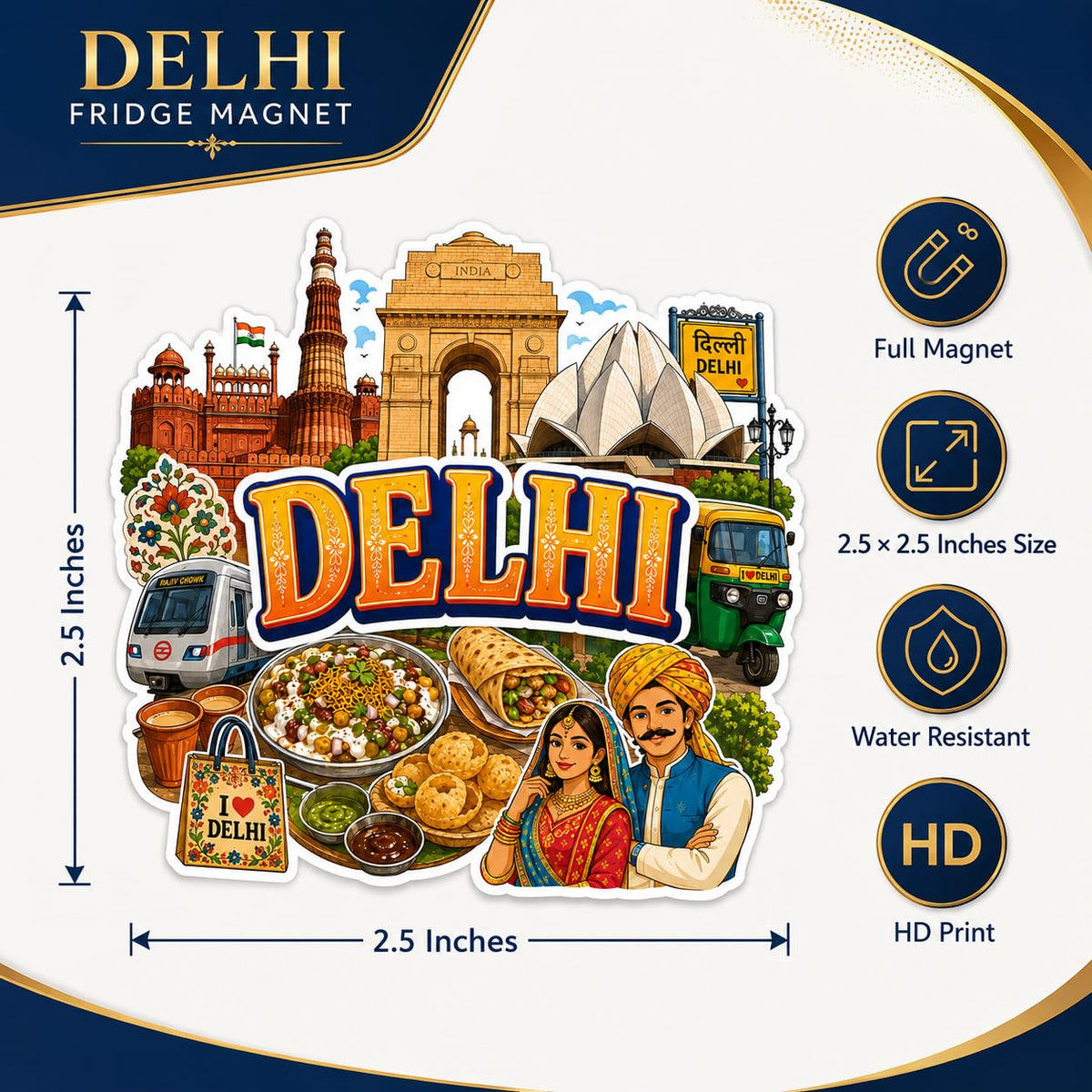 Zesta Delhi wooden fridge magnet - image 2